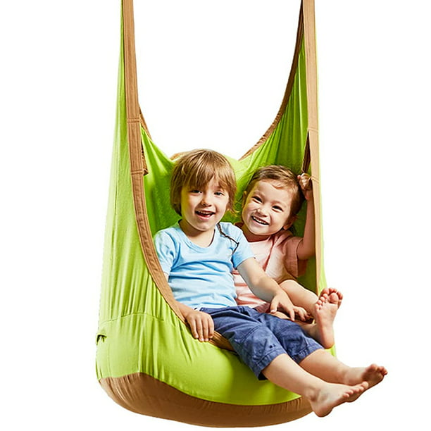Indoor Outdoor Kid Child Ceiling Swing Pod Chair Cushioned Hanging Hammock Strap